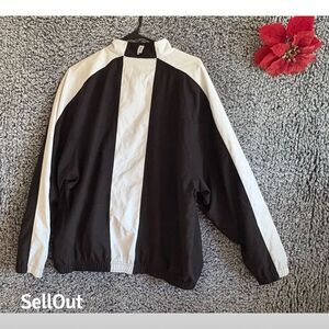 Vintage Prince Men's Black Tennis Windbreaker Jacket Size L Retro 90s